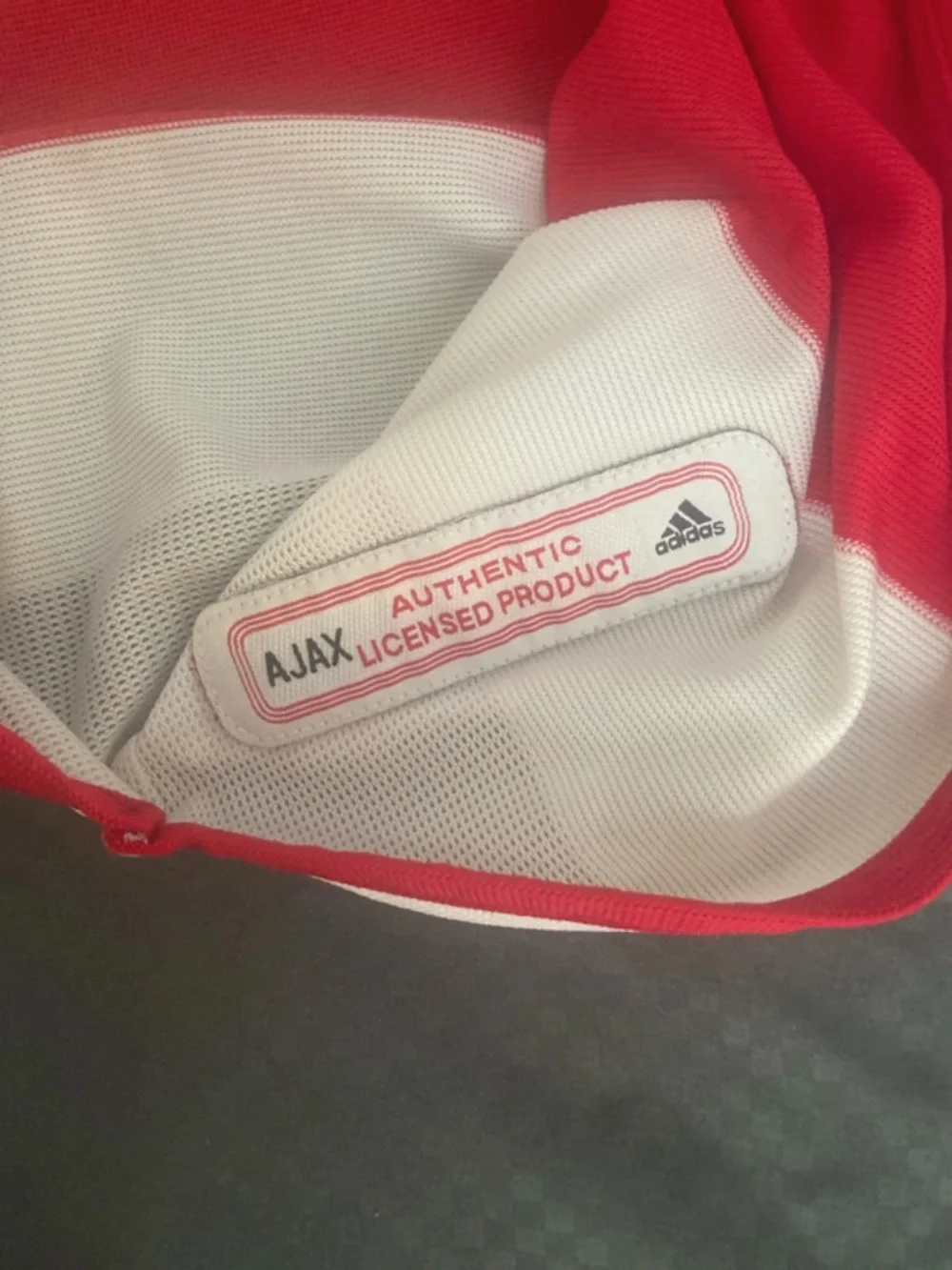 adidas Red & White Ajax Soccer Jersey with ABN AMRO Chest Print 2,000. Vintage .